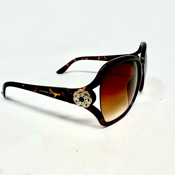 Andrea Jovine Gold Frame Brown Gradient Shield Sunglasses Andrea Jovine Rimless Sunglasses A107 Gold And Brown | eBay main image 2